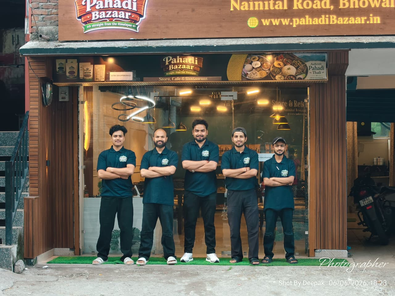 Pahadi Bazaar team outside the Bhowali store